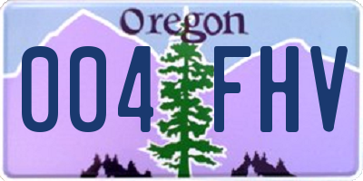 OR license plate 004FHV