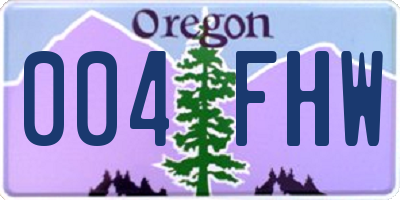 OR license plate 004FHW