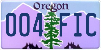 OR license plate 004FIC