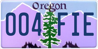 OR license plate 004FIE