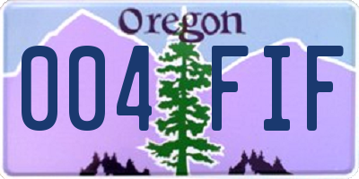 OR license plate 004FIF