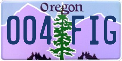 OR license plate 004FIG
