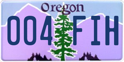 OR license plate 004FIH