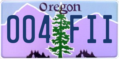OR license plate 004FII