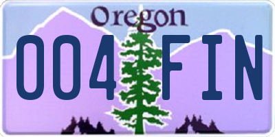 OR license plate 004FIN