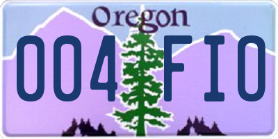 OR license plate 004FIO