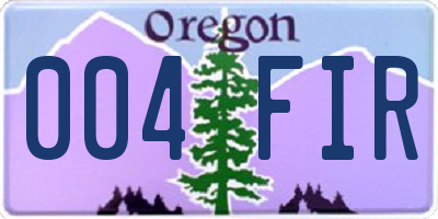 OR license plate 004FIR