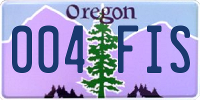 OR license plate 004FIS