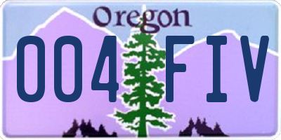 OR license plate 004FIV