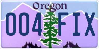 OR license plate 004FIX