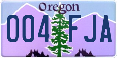OR license plate 004FJA