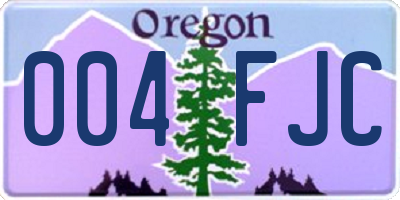 OR license plate 004FJC