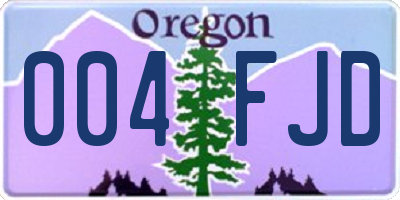 OR license plate 004FJD