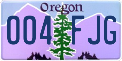 OR license plate 004FJG