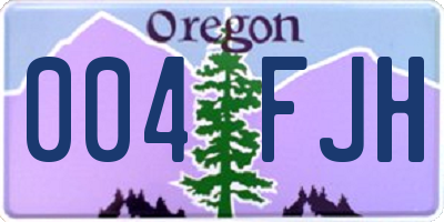 OR license plate 004FJH