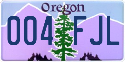 OR license plate 004FJL