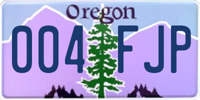 OR license plate 004FJP