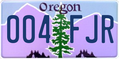 OR license plate 004FJR