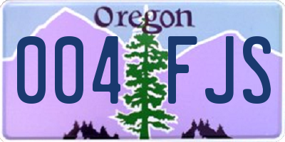 OR license plate 004FJS