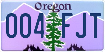 OR license plate 004FJT