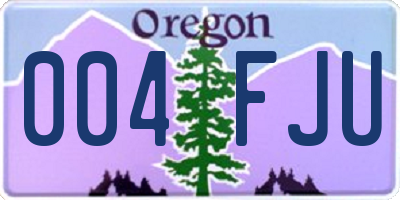 OR license plate 004FJU