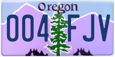 OR license plate 004FJV