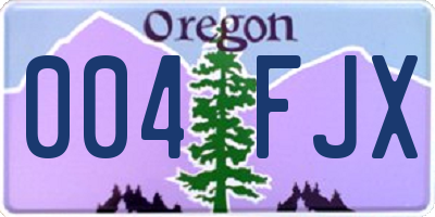 OR license plate 004FJX