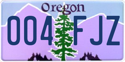 OR license plate 004FJZ