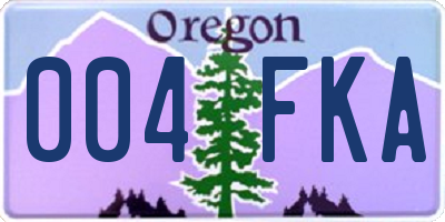 OR license plate 004FKA