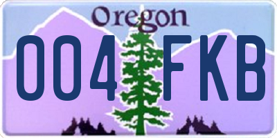 OR license plate 004FKB