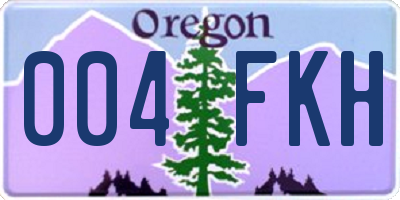 OR license plate 004FKH