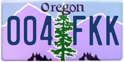 OR license plate 004FKK