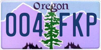 OR license plate 004FKP