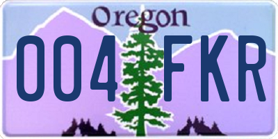 OR license plate 004FKR