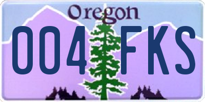 OR license plate 004FKS