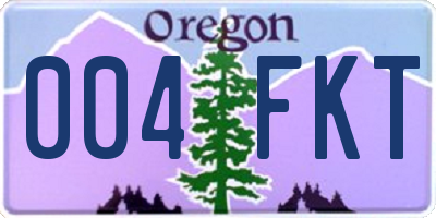 OR license plate 004FKT