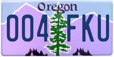 OR license plate 004FKU
