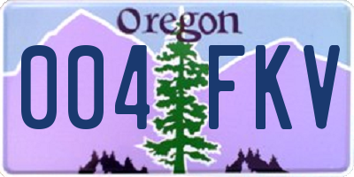 OR license plate 004FKV