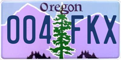 OR license plate 004FKX
