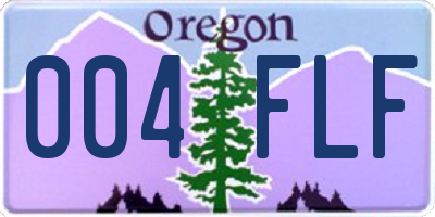 OR license plate 004FLF
