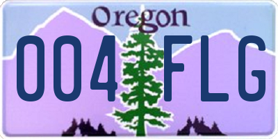 OR license plate 004FLG
