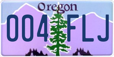 OR license plate 004FLJ