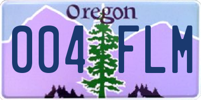 OR license plate 004FLM
