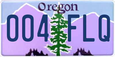 OR license plate 004FLQ