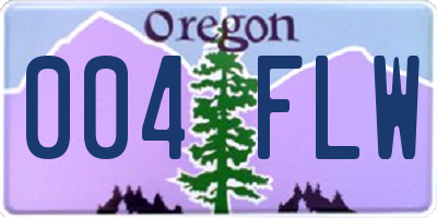 OR license plate 004FLW