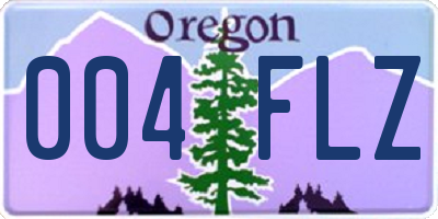 OR license plate 004FLZ