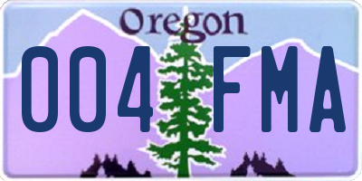 OR license plate 004FMA