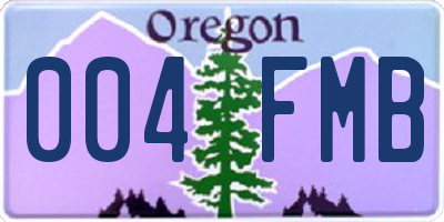 OR license plate 004FMB