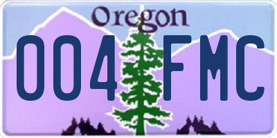 OR license plate 004FMC