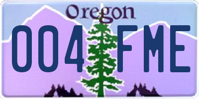 OR license plate 004FME